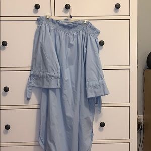 Blue off the shoulder Reversed Dress